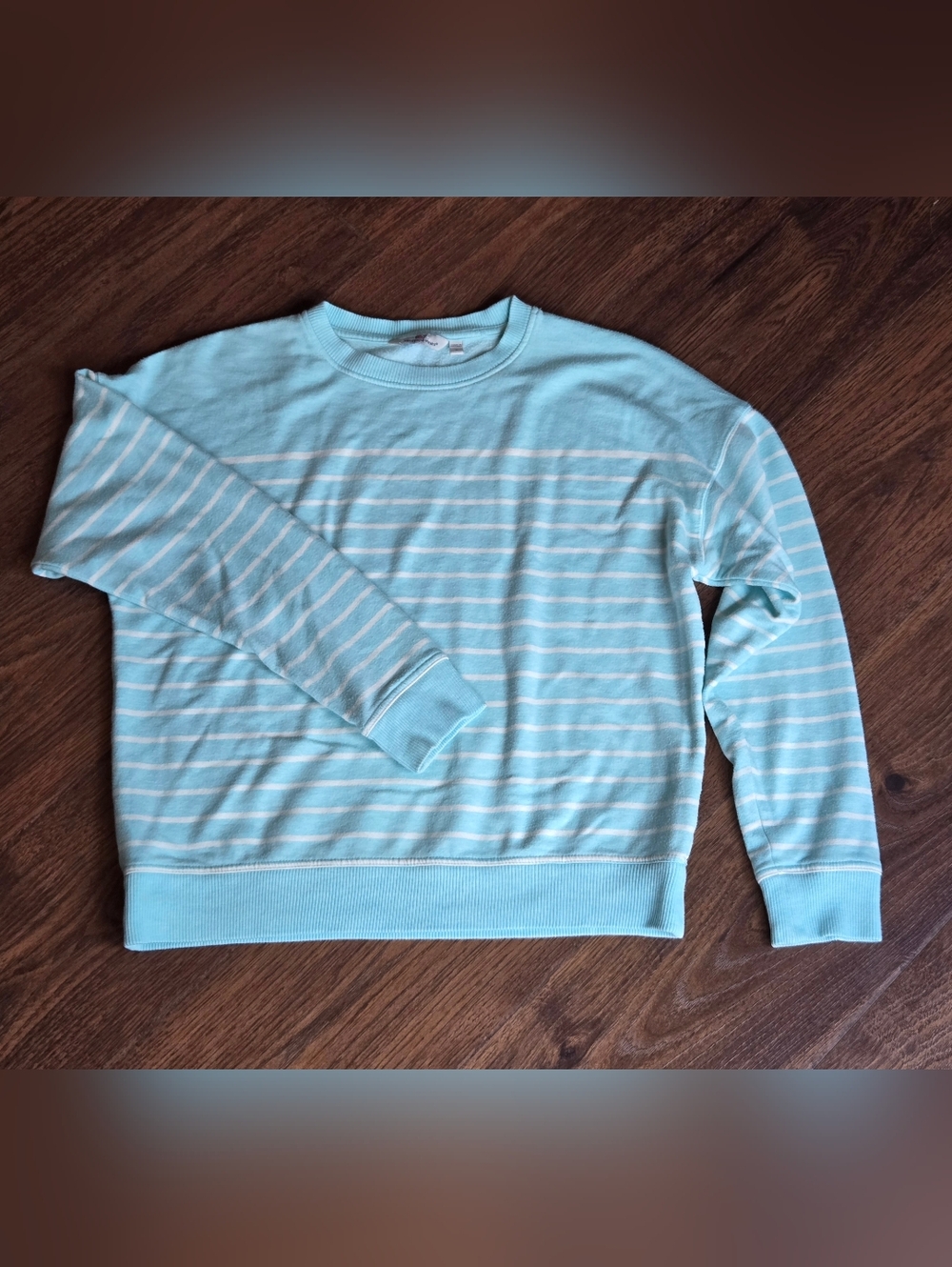 Vineyard Vines Light Blue White Striped Crewneck Sweater Soft Preppy Size S
